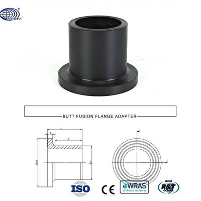 SDR17 PE100 Butt Fusion Stub End HDPE Pipe Flange Adapter For Chemical Industry