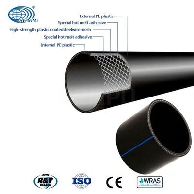 Steel Mesh Enhanced Water PE 80 HDPE Pipe Anti Cracking