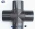 Black 4 Way Cross Pipe Fitting PN16 PN12.5 Corrosion Resistant