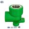 Green Color Injection Mold Socket Pipe Accessories With Brass Insert