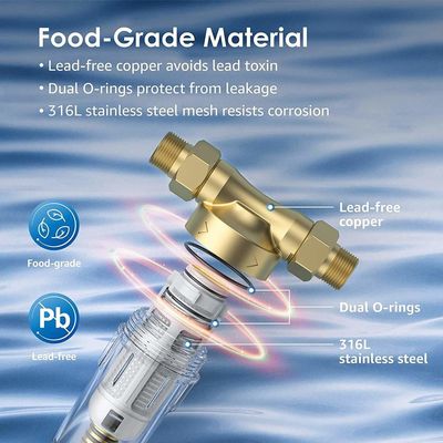 Spin Down Backwash Sediment Filter Whole House Pre Filtration System 50 Micron