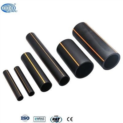 Black ISO9001 HDPE Natural Gas PE Pipe With Orange Strip